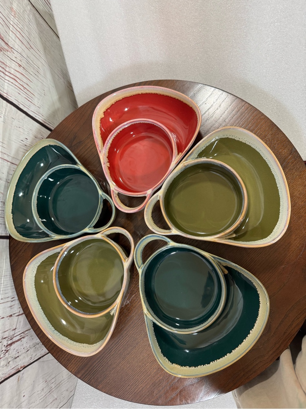 LTD commodities Llc Glazed Ceramics Stoneware Chips n Dips bowls set of 5